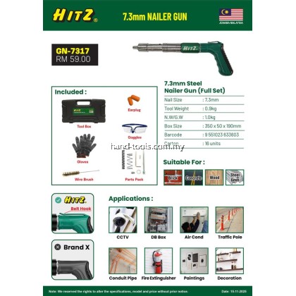 7.3mm STEEL NAILER GUN HITZ GN-7315